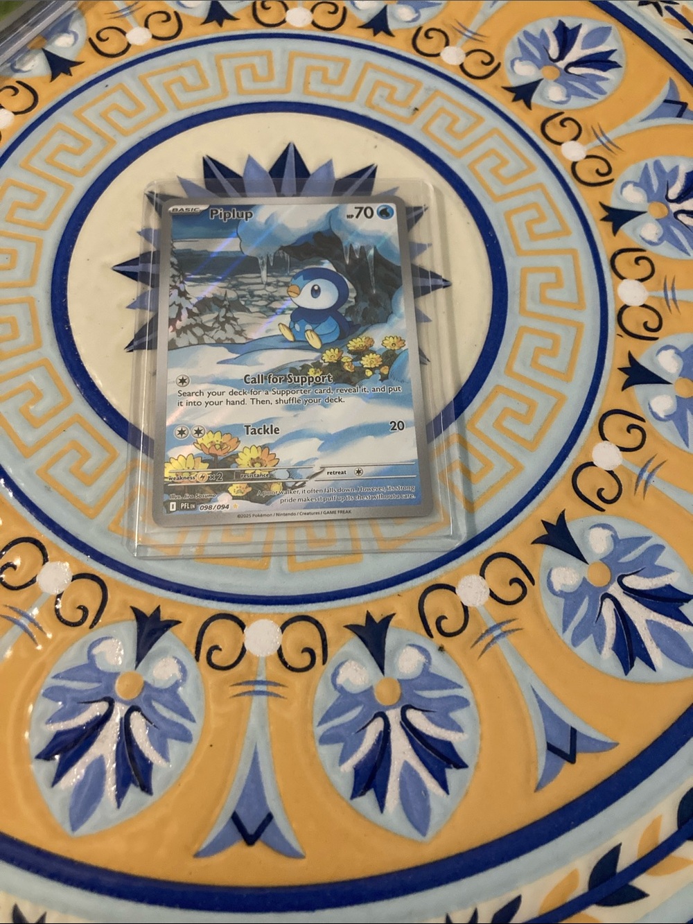 Pokemon Piplup Card - Blue, White, Yellow